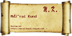 Mérai Kund névjegykártya